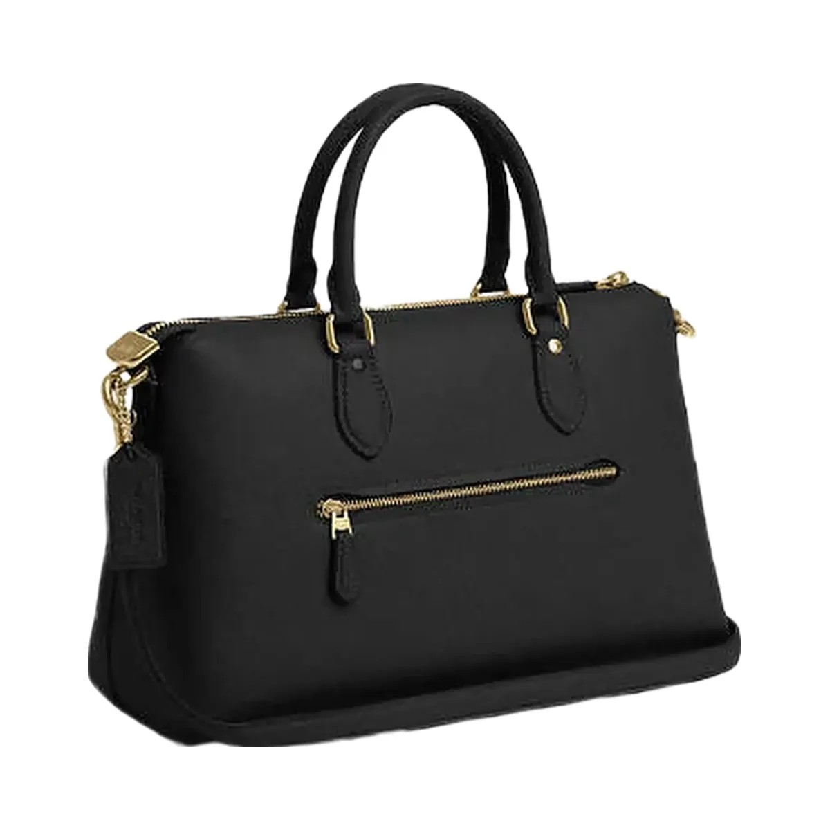 Coach Georgia Satchel Bag Pebbled Leather-Gold-Black - HypeFly India View 4