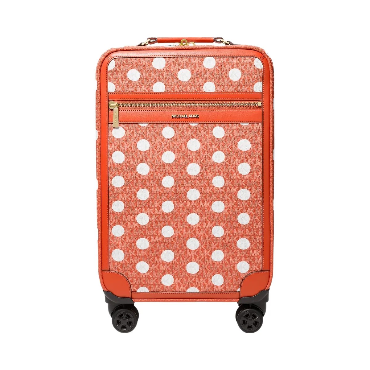 Michael Kors Small Polka Dot Signature Logo Suitcase Red Clay - HypeFly India View 1