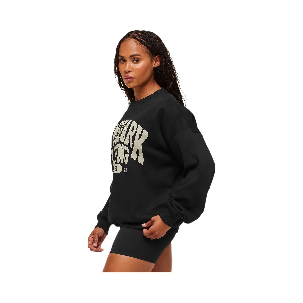 Gymshark Lifting Club Graphic Oversized Crew Neck - Black - HypeFly India View 3
