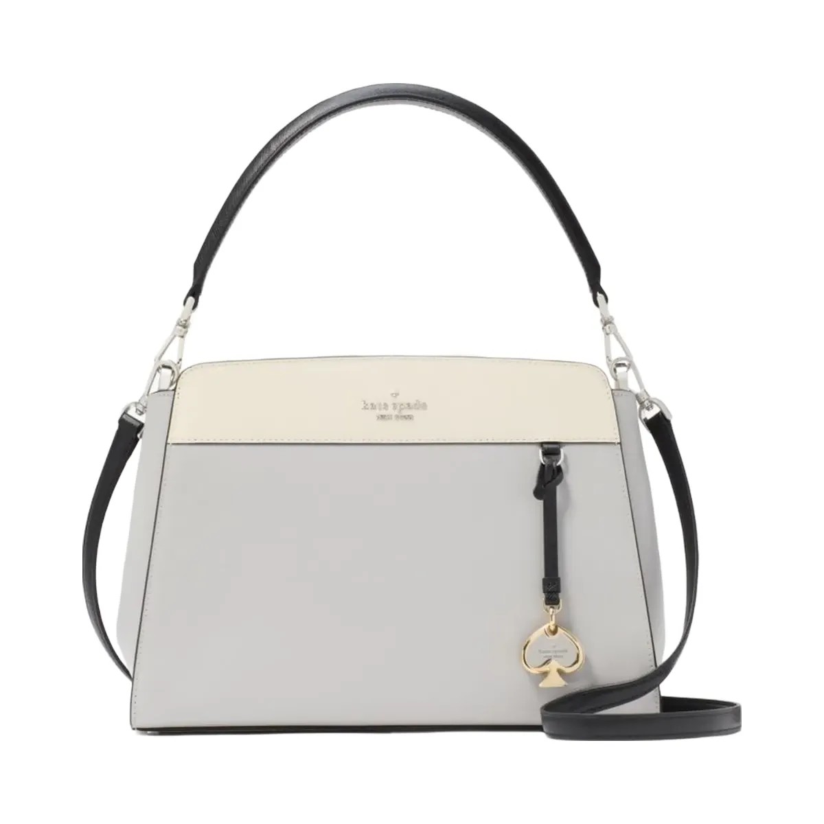Kate Spade Madison Medium Top Handle Satchel Platinum Grey Multi - HypeFly India View 1