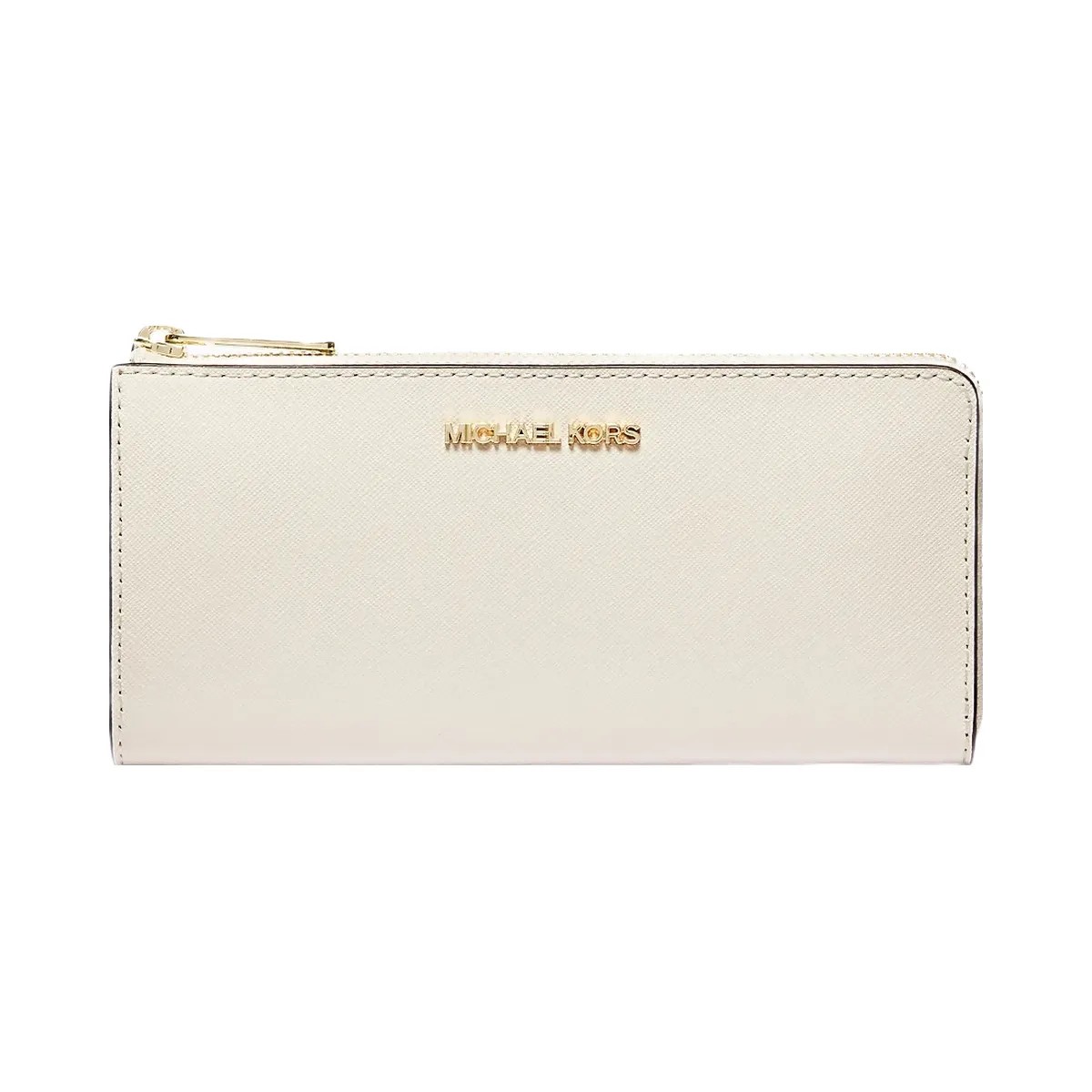 Michael Kors Jet Set Travel Large Saffiano Leather Quarter-Zip Wallet Lt Cream - HypeFly India View 1
