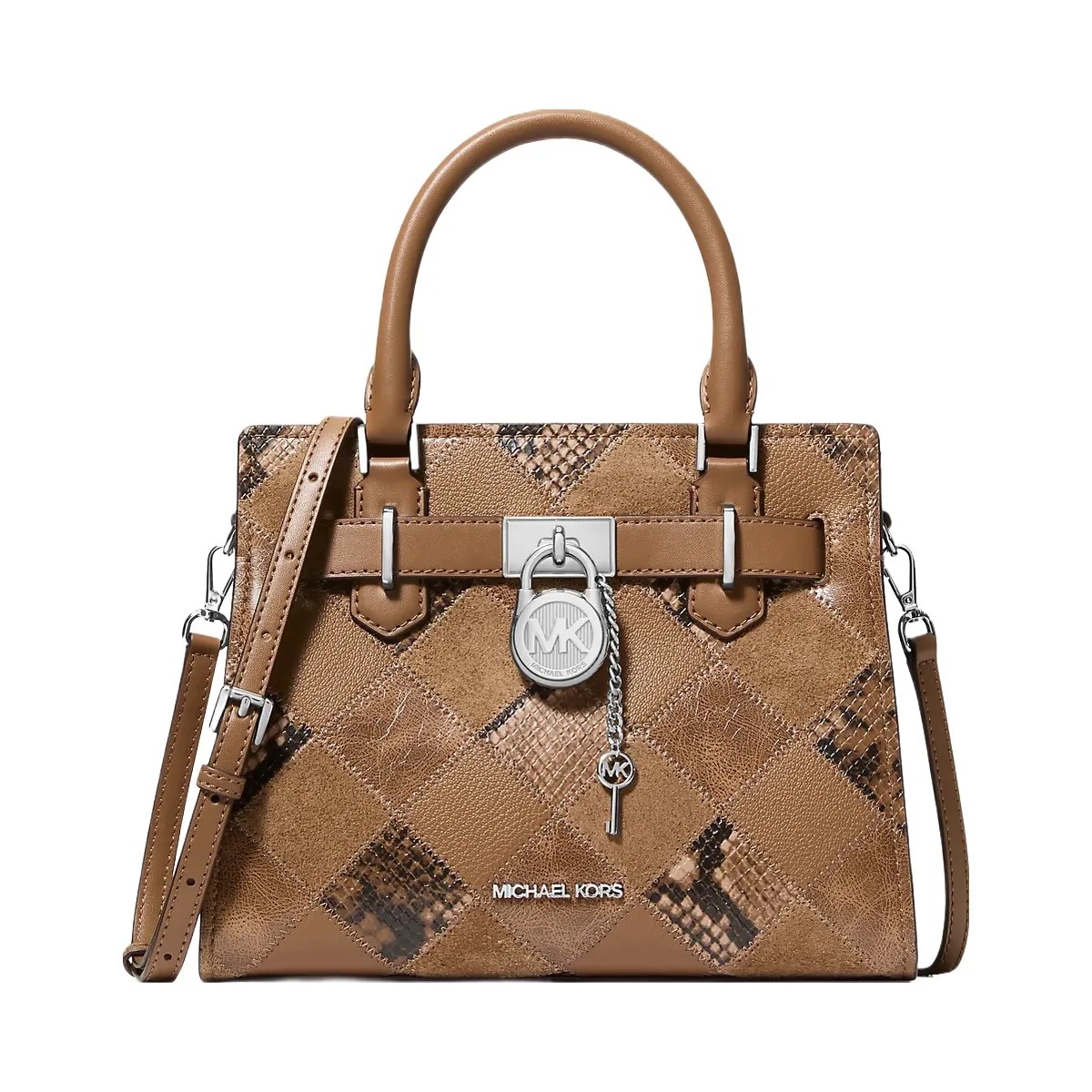 Michael Kors Hamilton Small Patchwork Satchel Driftwood - HypeFly India View 1
