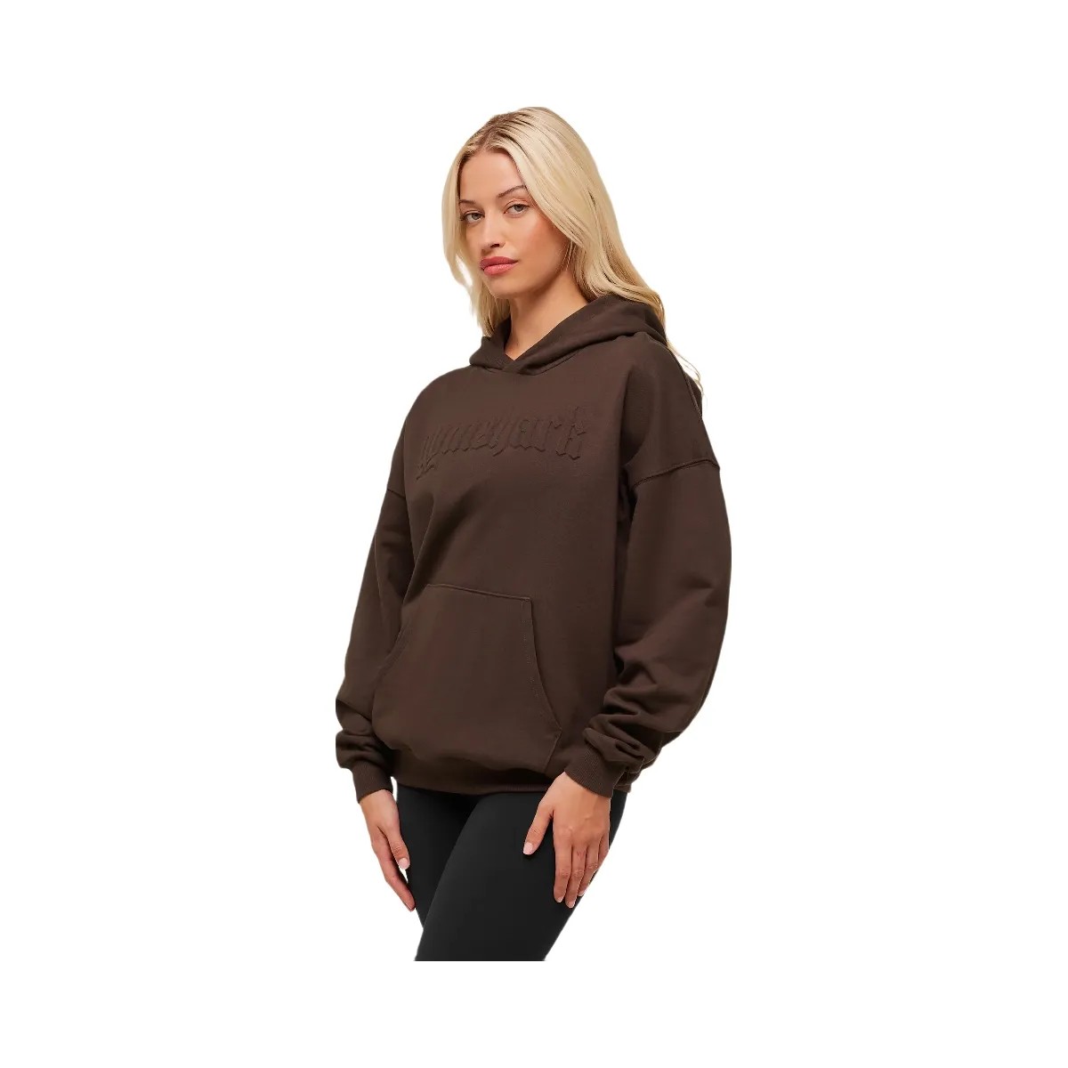 Gymshark Embossed Graphic Oversized Hoodie - Archive Brown - HypeFly India View 3