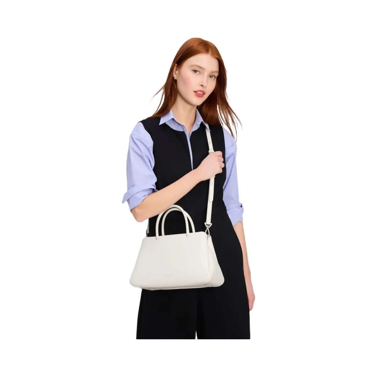 Kate Spade Grace Fine Grain Leather Medium Satchel Cream - HypeFly India View 4