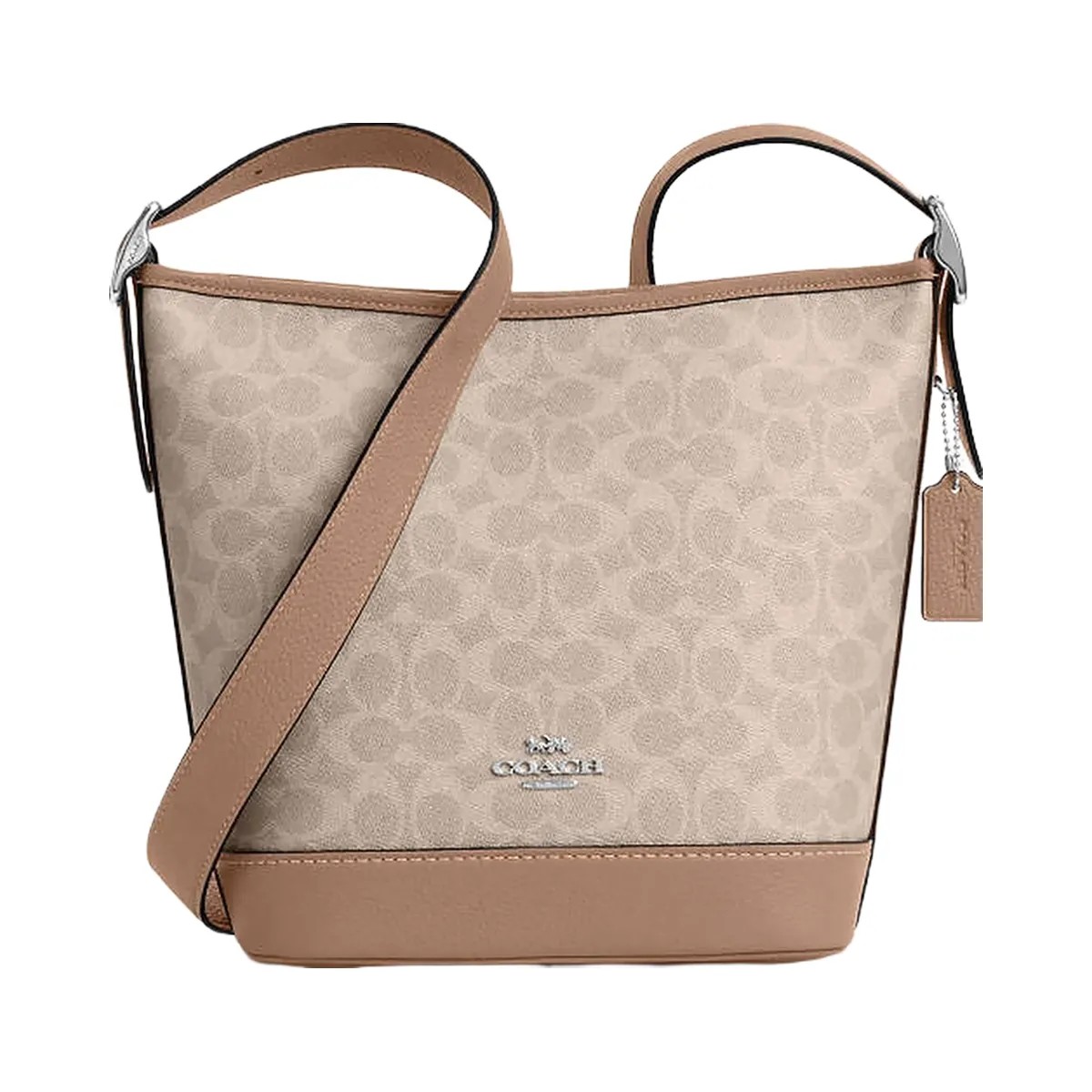 Coach Jude Duffle Bag In Signature Canvas Signature Canvas-Silver-Sand-Taupe - HypeFly India View 1