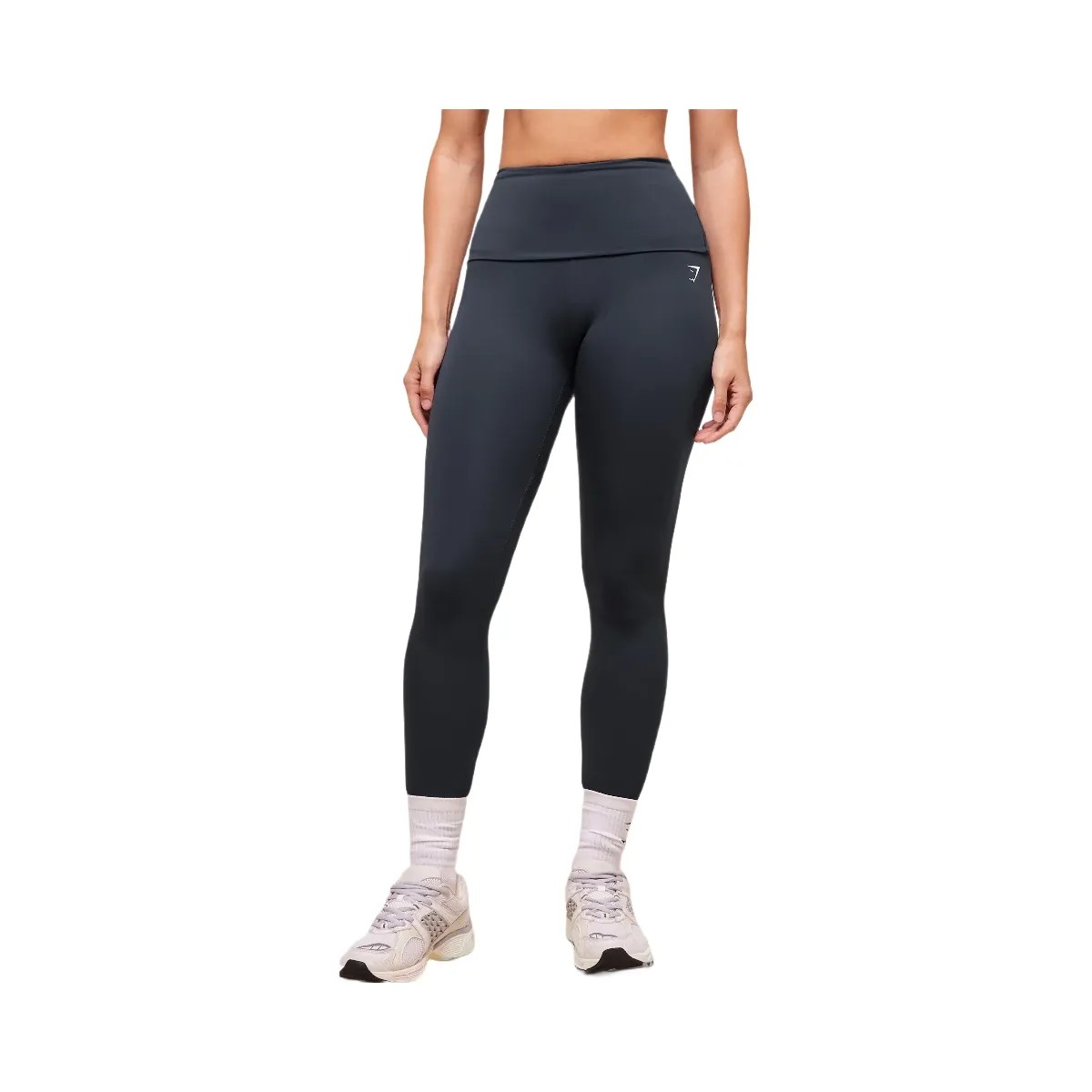 Gymshark Training Foldover Leggings - Heavy Blue - HypeFly India View 1
