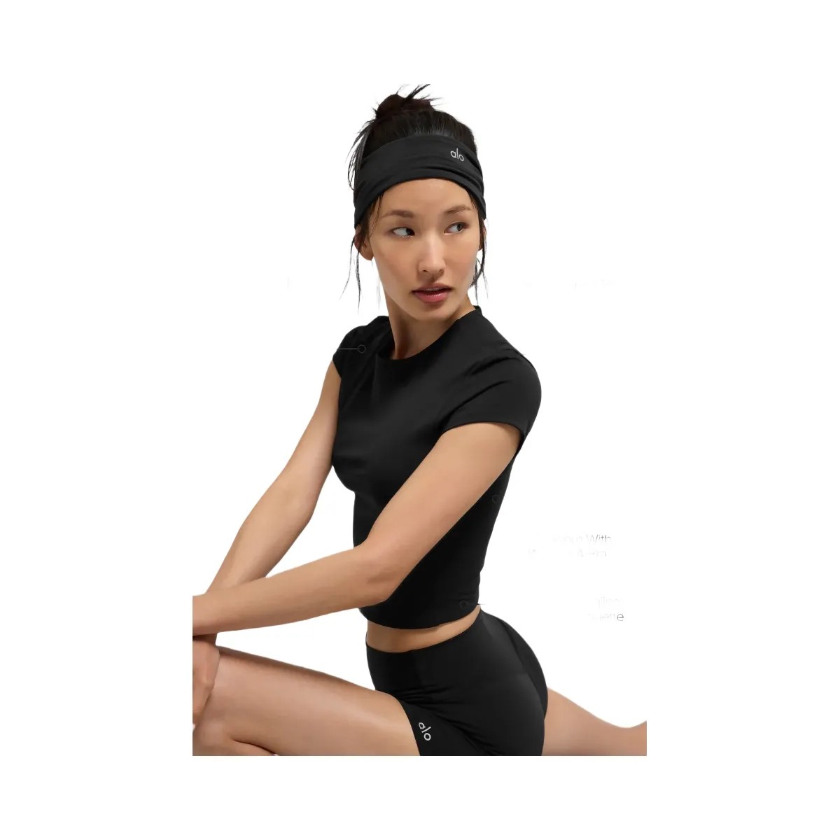 Alo Women's Softsculpt Precision Short Sleeve Top - Black - HypeFly India View 2