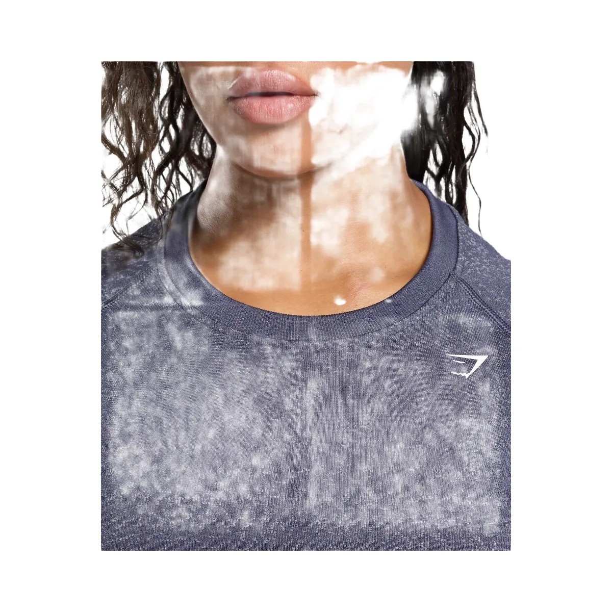 Gymshark Adapt Fleck Seamless Long Sleeve Crop Top - Weighted Purple/Metal Purple - HypeFly India View 5