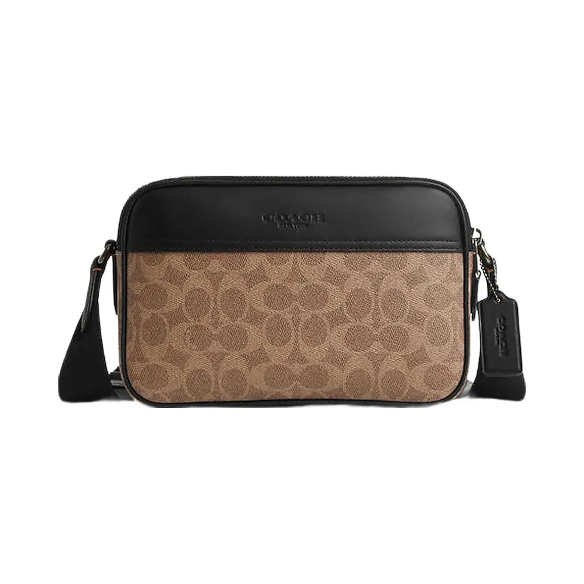 Coach Graham Crossbody Bag In Signature Canvas Signature Canvas-Qb-Tan-Black - HypeFly India View 1
