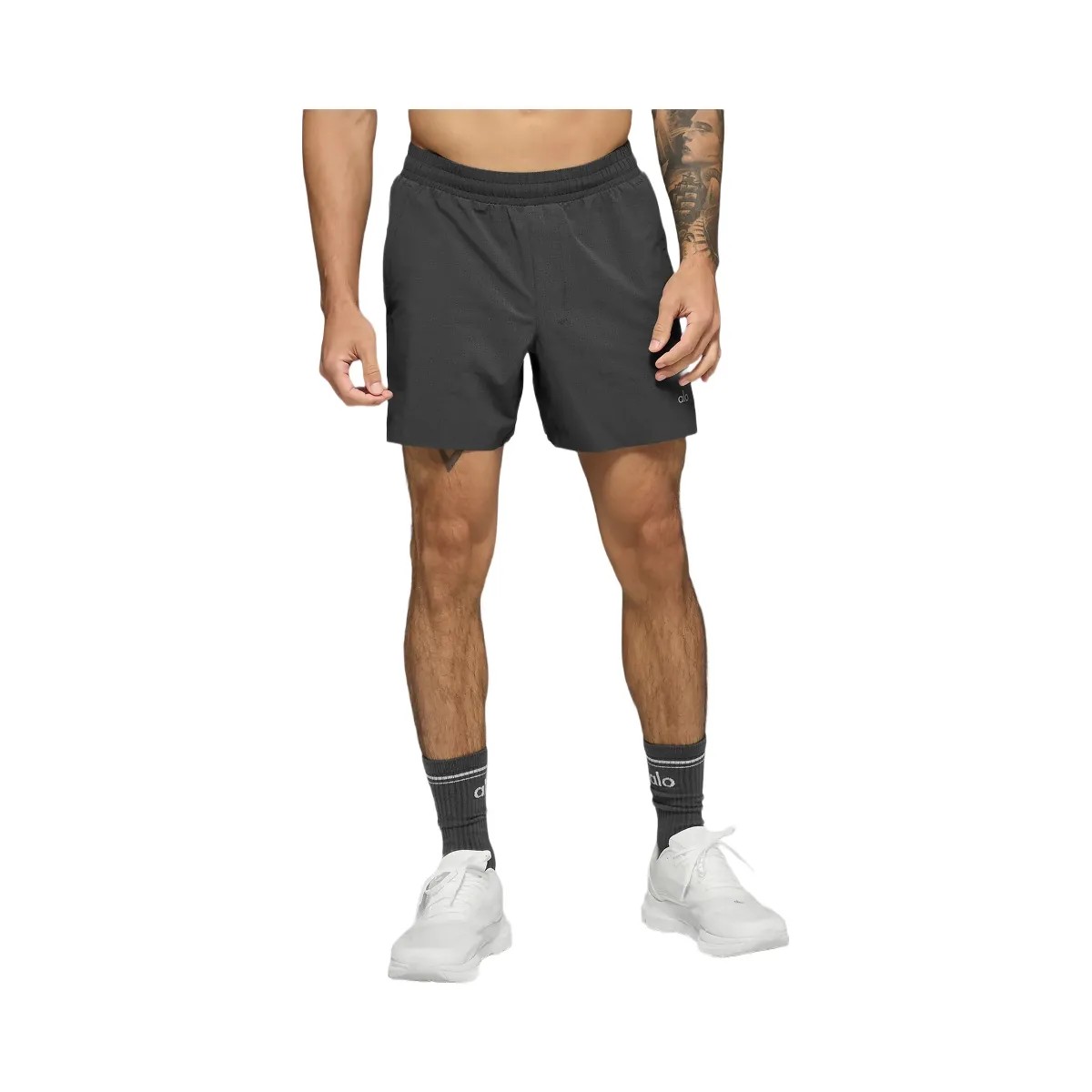 Alo Men's 5" Traction Running Short - Anthracite - HypeFly India View 1