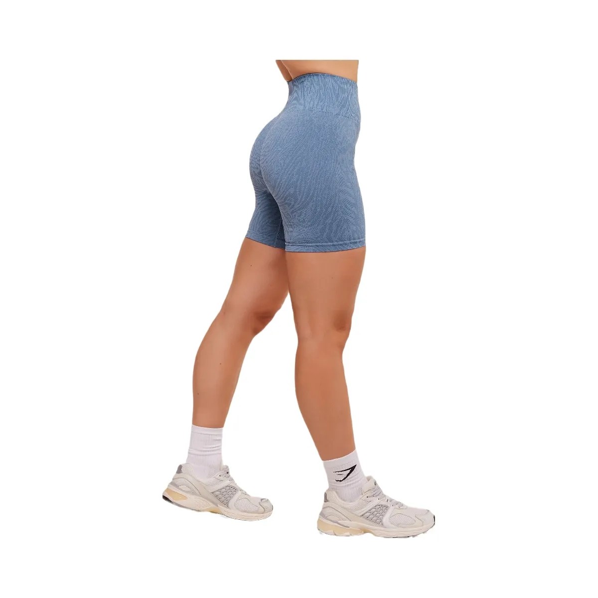 Gymshark Adapt Animal Seamless Shorts - Worn Blue/Peri Blue - HypeFly India View 3