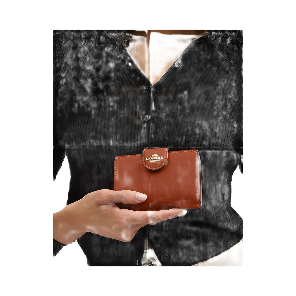 Coach Medium Corner Zip Wallet Smooth Leather-Gold-Tan - HypeFly India View 3