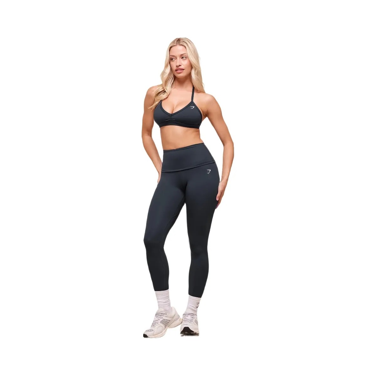 Gymshark Training Foldover Leggings - Heavy Blue - HypeFly India View 6