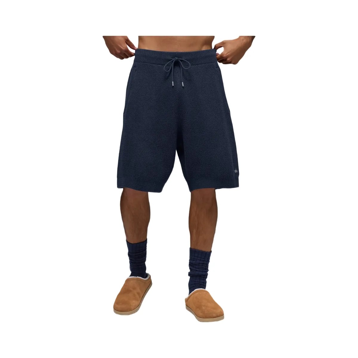 Alo Men's 7" Sports Club Sweater Knit Short - Navy - HypeFly India View 3