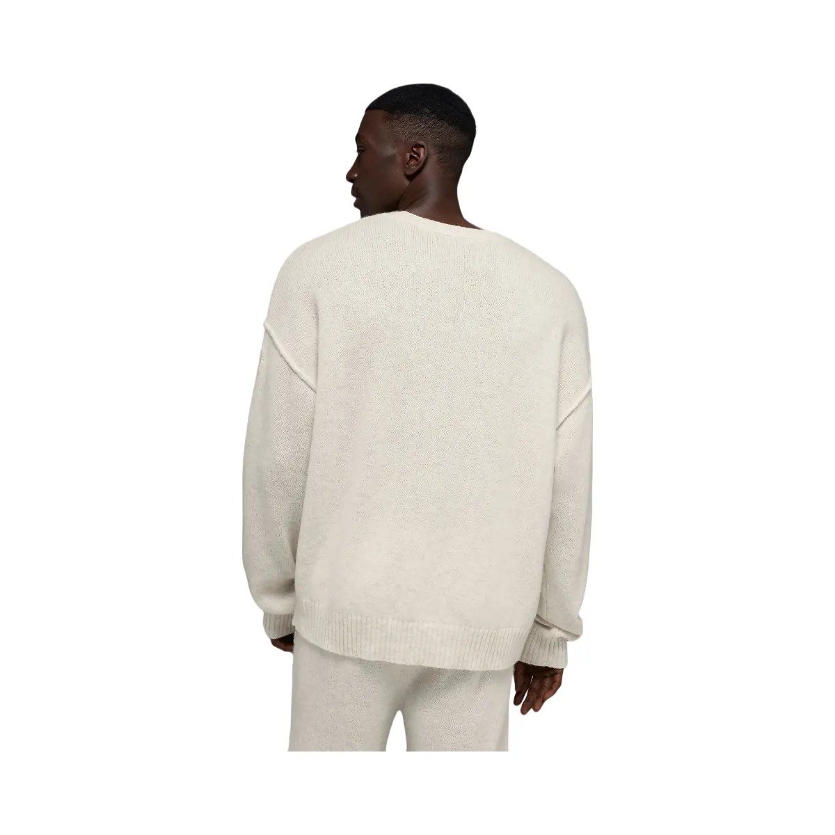 Alo Men's Unisex Wool Cashmere New Class Crewneck Sweater - Bone Heather - HypeFly India View 4