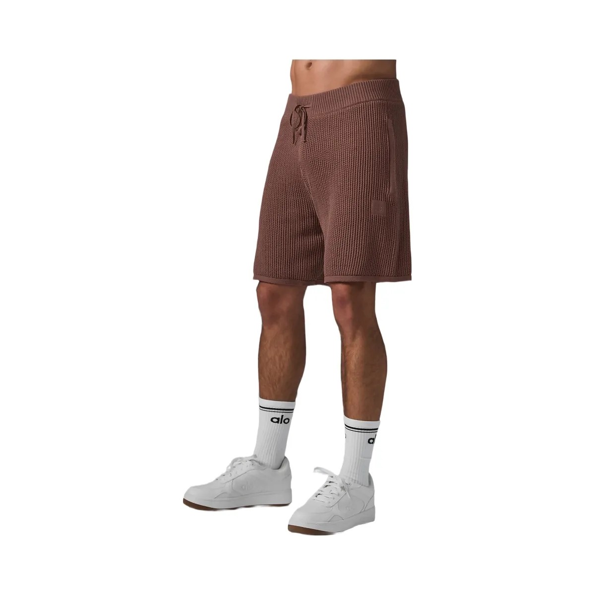 Alo Men's Open-Knit Short - Chestnut - HypeFly India View 2