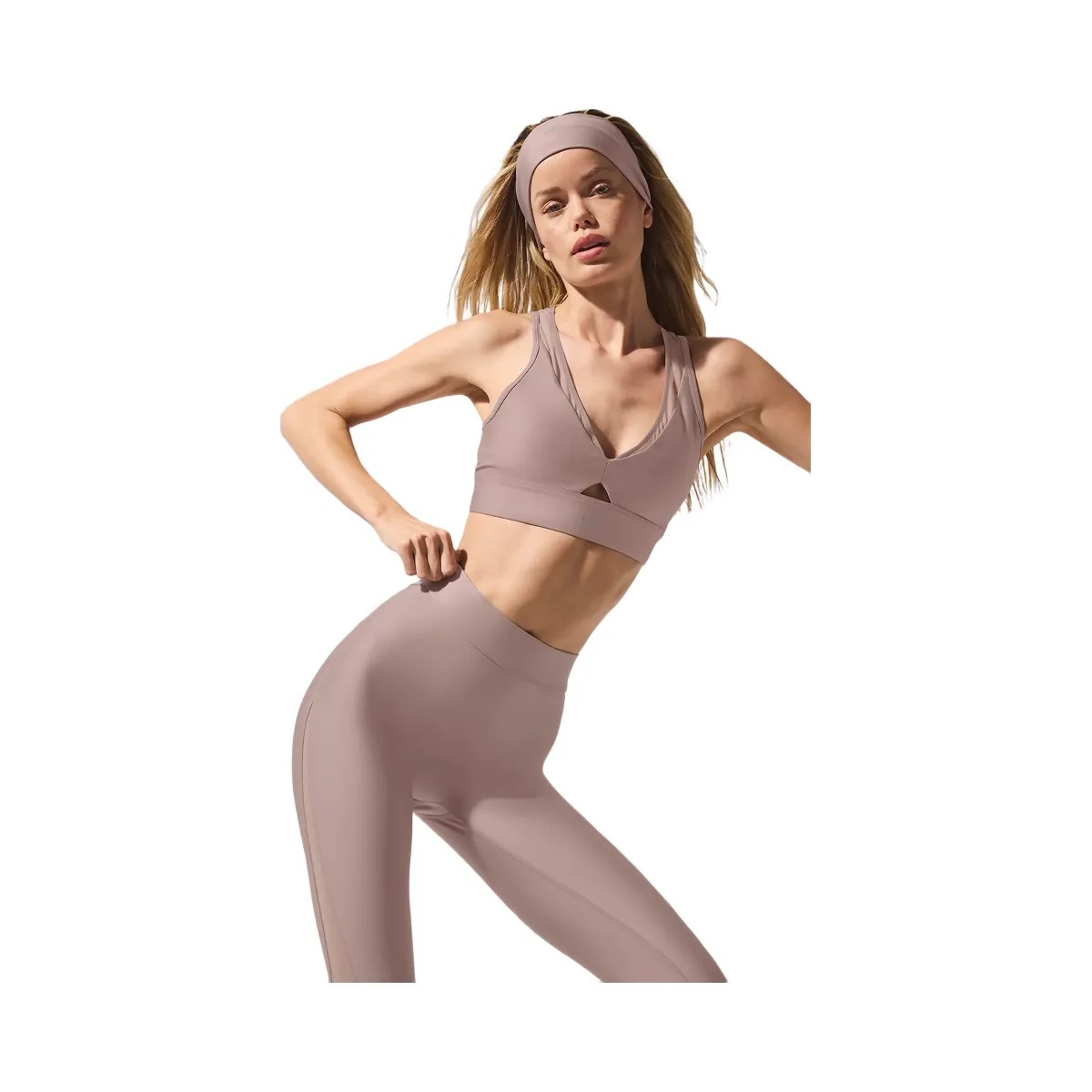 Alo Women's Airlift Mesh Just Right Bra - Taupe - HypeFly India View 6