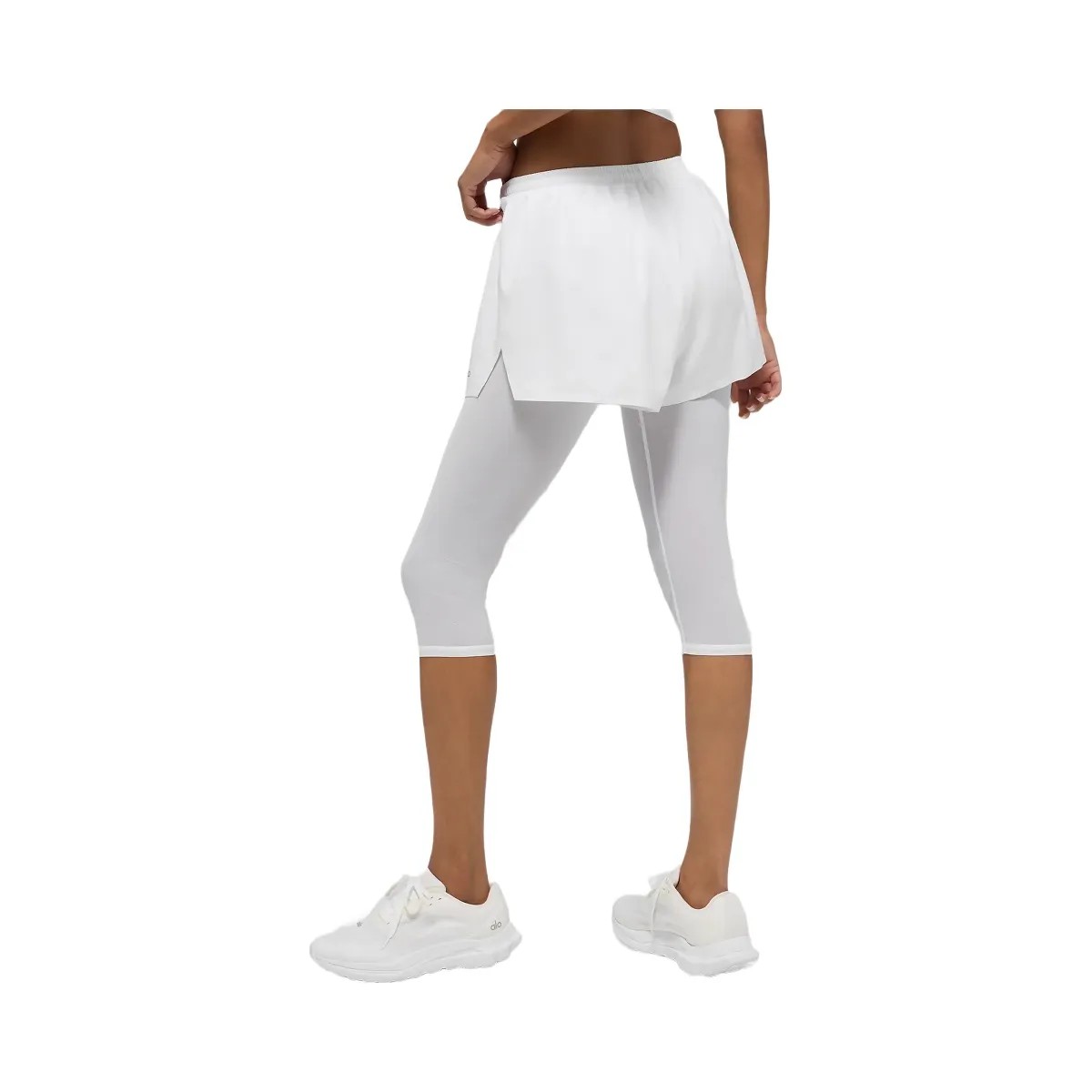 Alo Women's Mesh Front Runner 2 In 1 Short - White - HypeFly India View 3