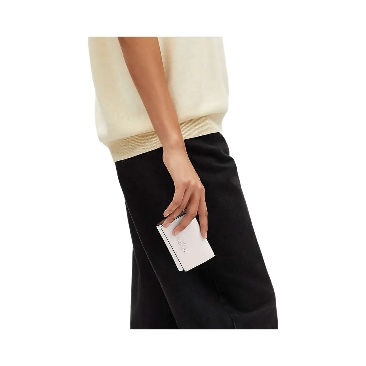 Coach Micro Wallet Leather-Silver-Chalk - HypeFly India View 3