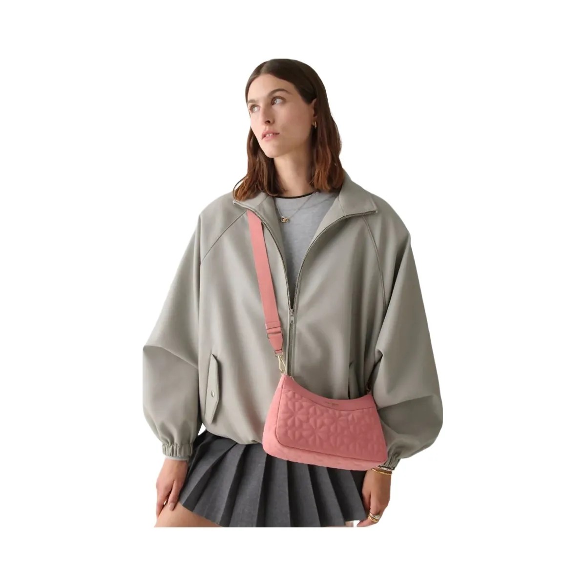 Kate Spade Flower Quilted Fabric Convertible Crossbody Terracotta Tile - HypeFly India View 3