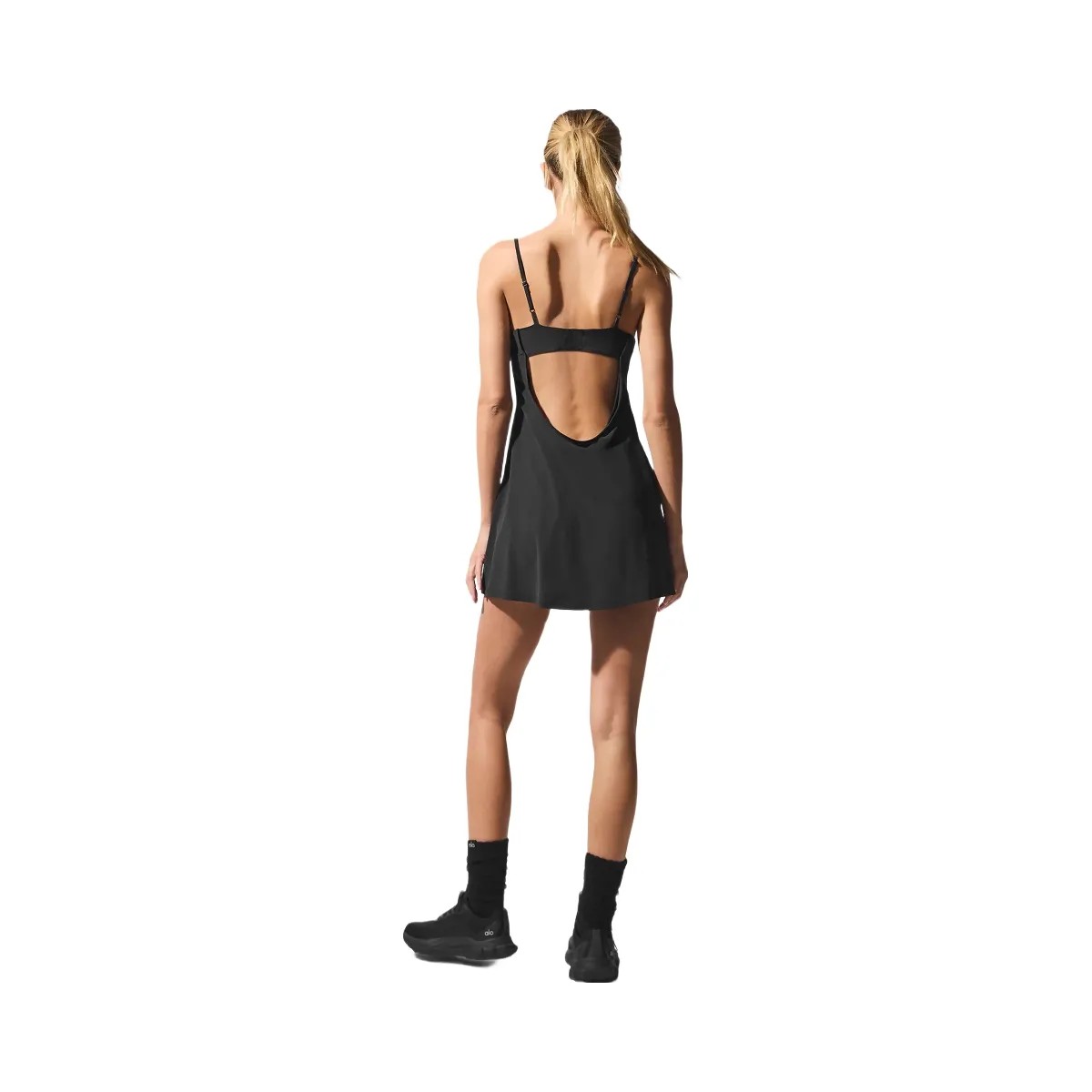 Alo Women's Breezy Tennis Dress - Black - HypeFly India View 4
