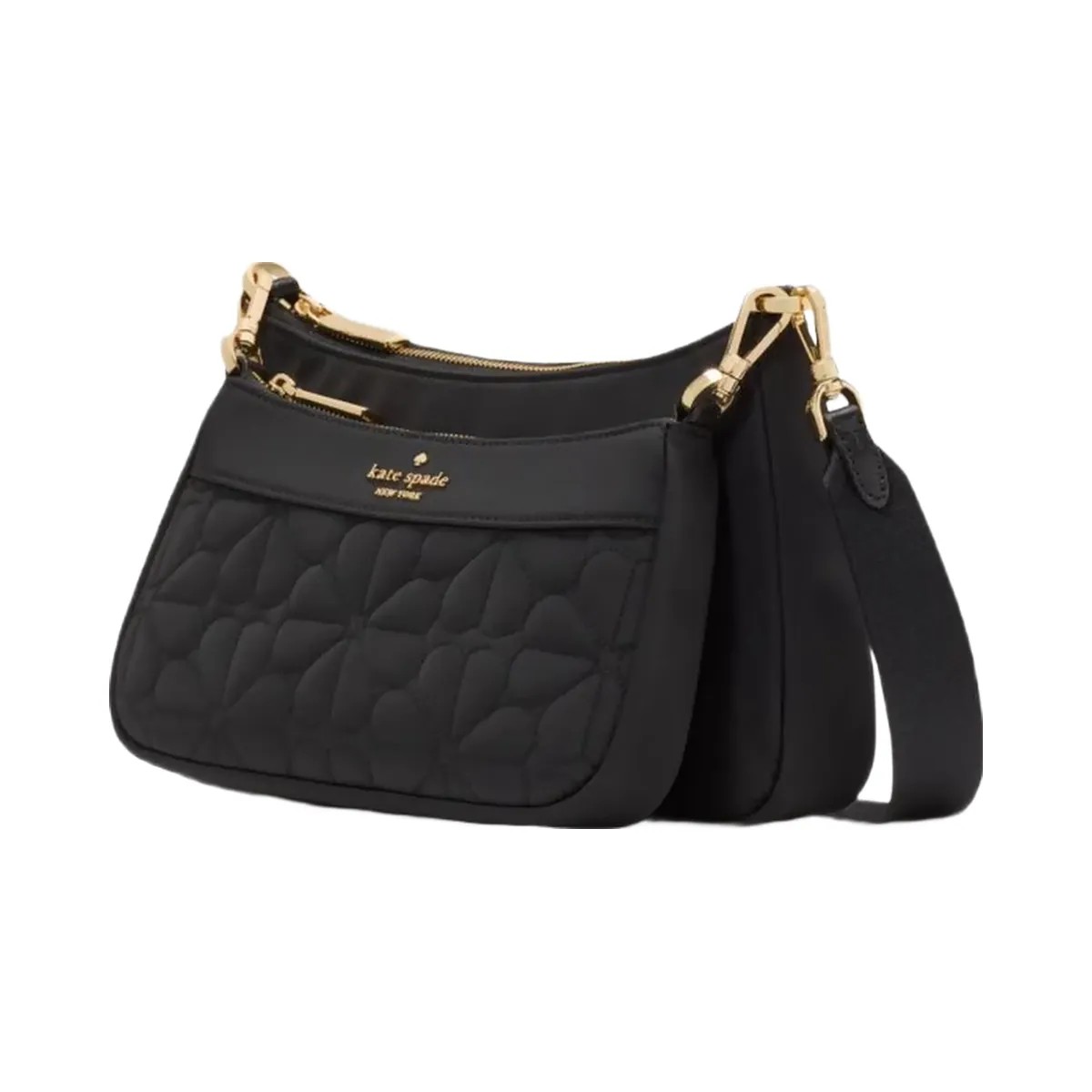 Kate Spade Duet Quilted Fabric Small Crossbody Black - HypeFly India View 3