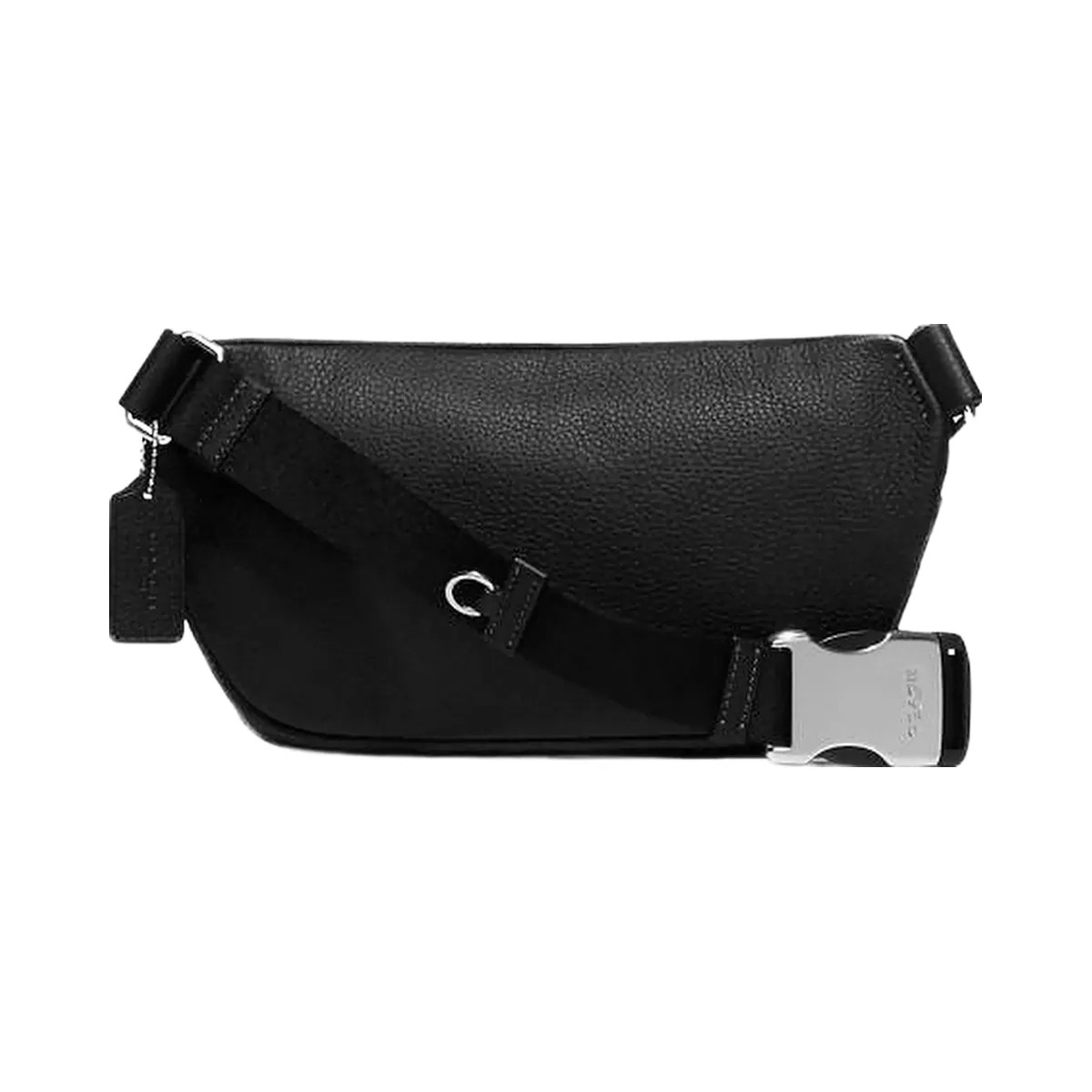 Coach Elias Belt Bag Pebbled Leather-Silver-Black - HypeFly India View 3