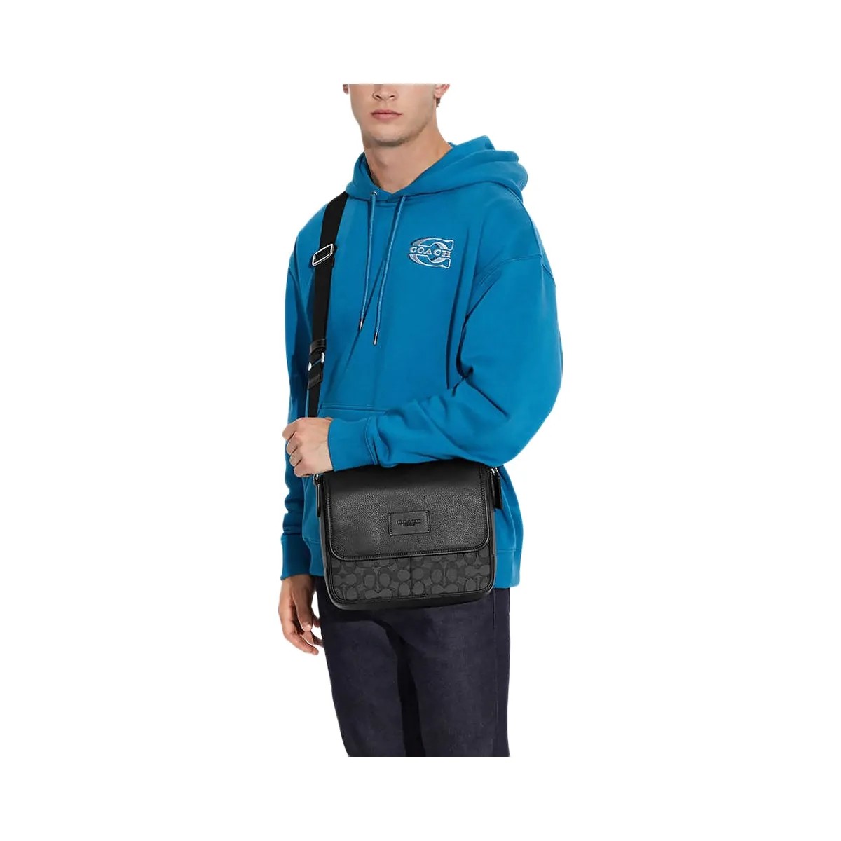 Coach Sprint Map Bag 25 In Signature Jacquard Signature Jacquard-Silver-Charcoal-Black - HypeFly India View 2