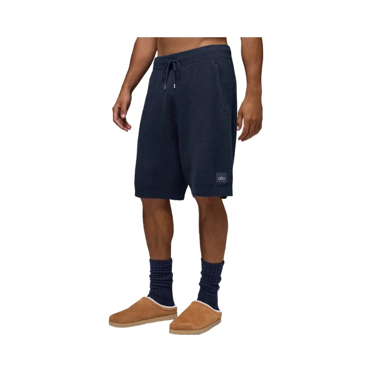 Alo Men's 7" Sports Club Sweater Knit Short - Navy - HypeFly India View 5