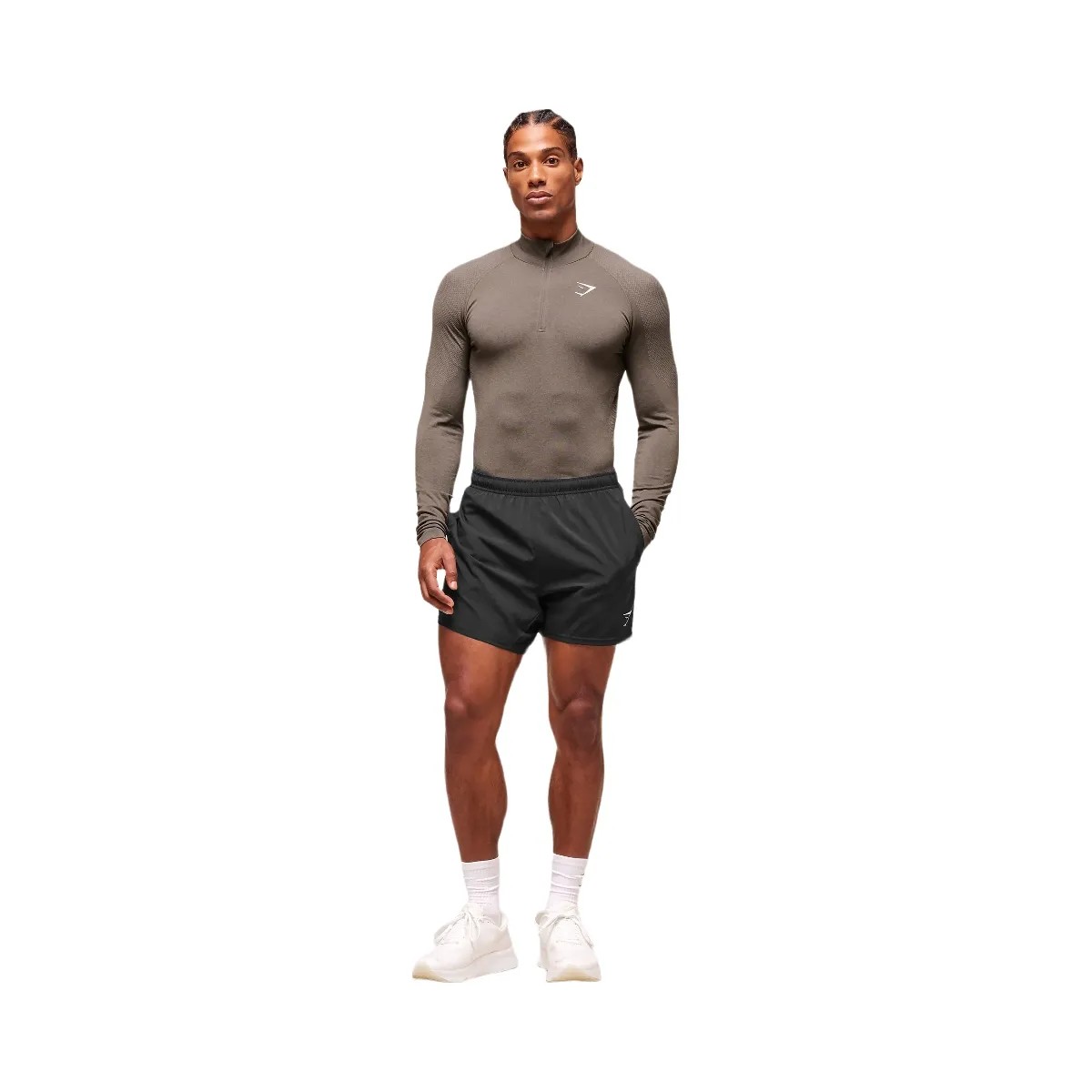 Gymshark Vital 1/4 Zip - Camo Brown/Linen Brown - HypeFly India View 4