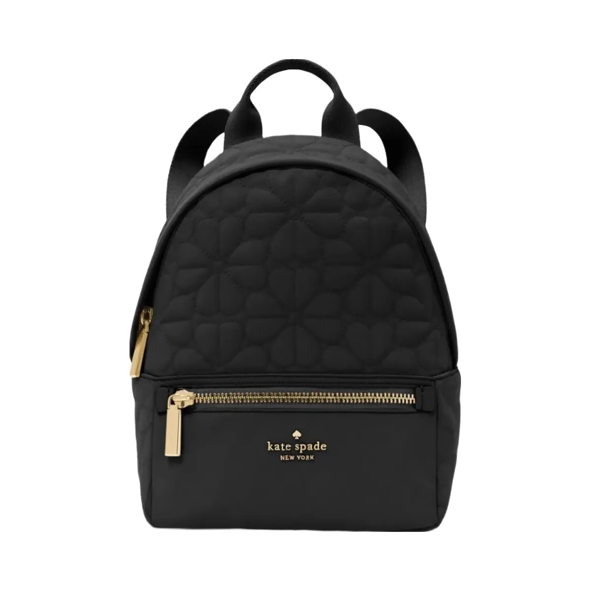 Kate Spade Flower Quilted Fabric Small Backpack Black - HypeFly India View 1