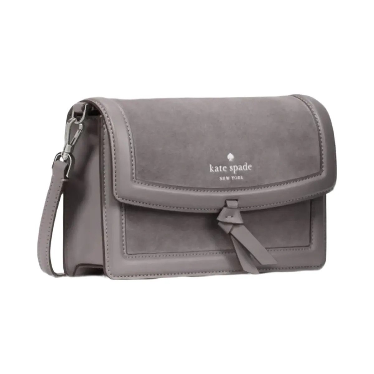 Kate Spade Knott Suede Mini Flap Crossbody Hare Grey - HypeFly India View 5