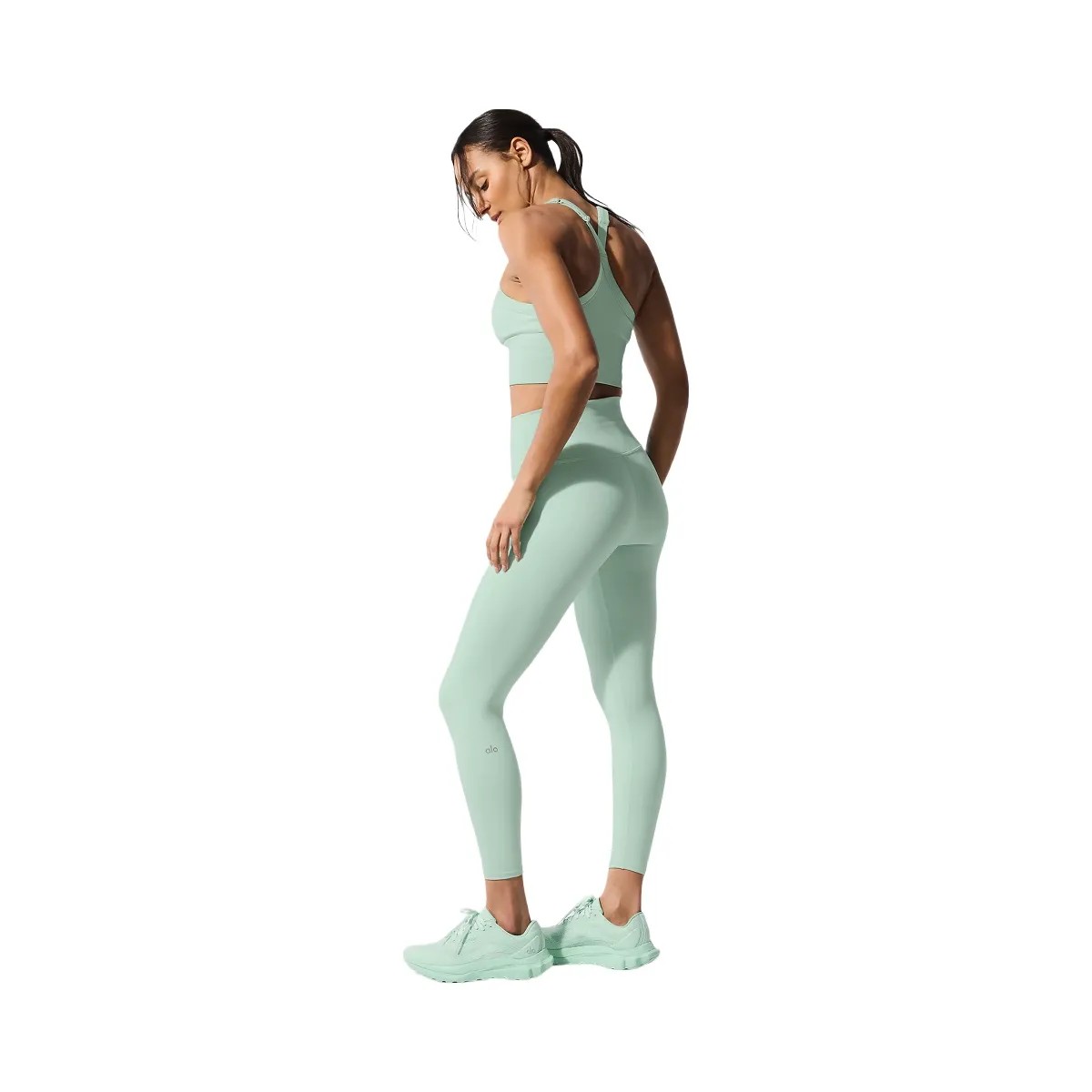 Alo Women's 7/8 High-Waist Airbrush Legging - Spearmint - HypeFly India View 4