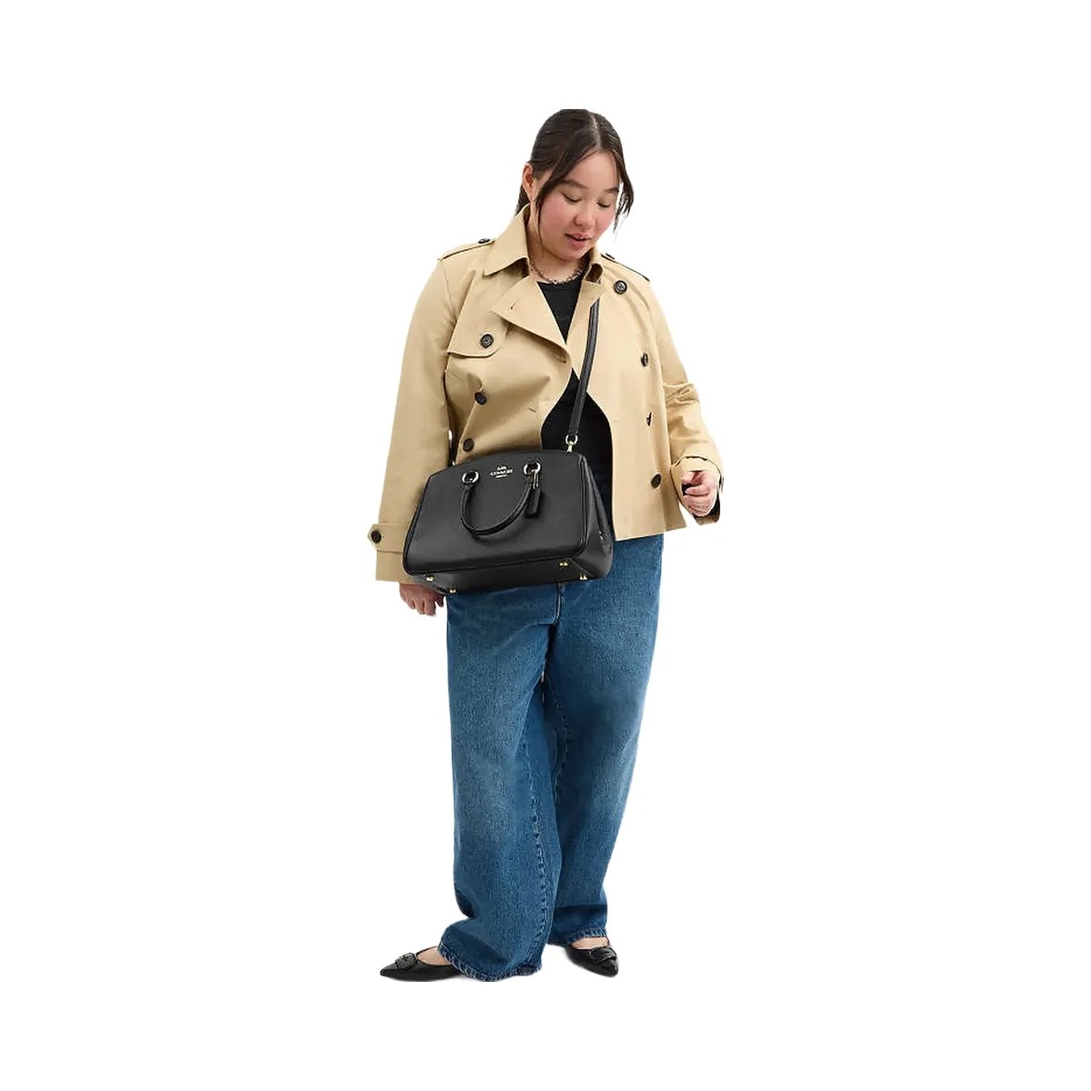 Coach Savannah Carryall Bag Pebbled Leather-Gold-Black - HypeFly India View 2