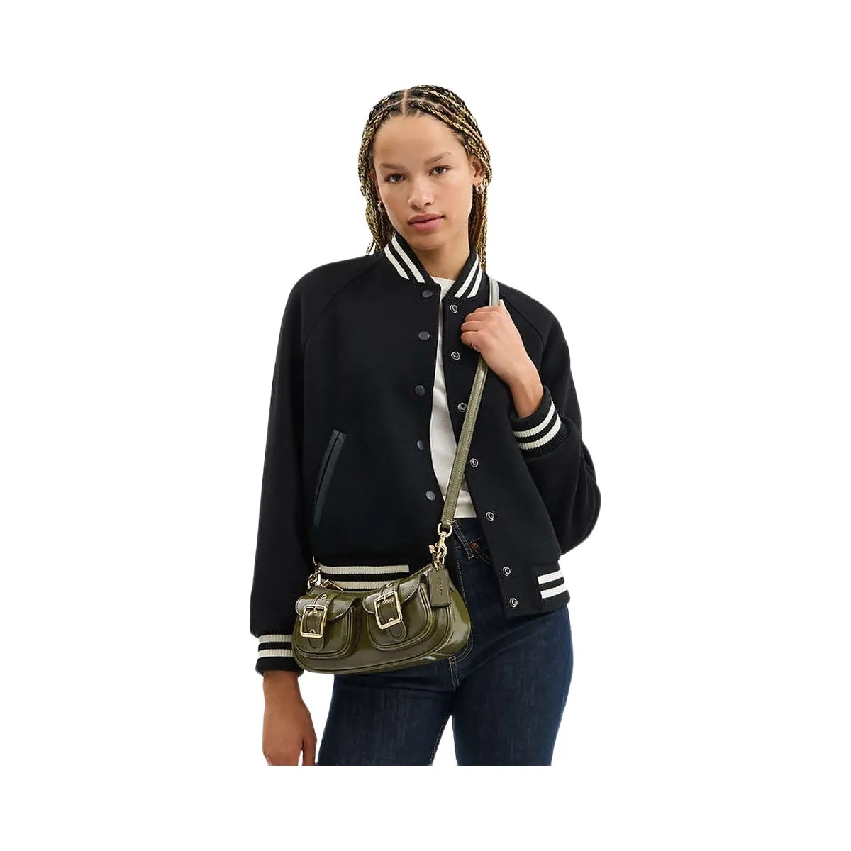 Coach Ashton Bag Glazed Leather-Gold-Olive - HypeFly India View 2