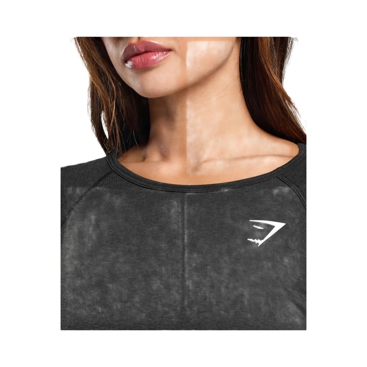 Gymshark Vital Light Long Sleeve Top - Black Marl - HypeFly India View 6