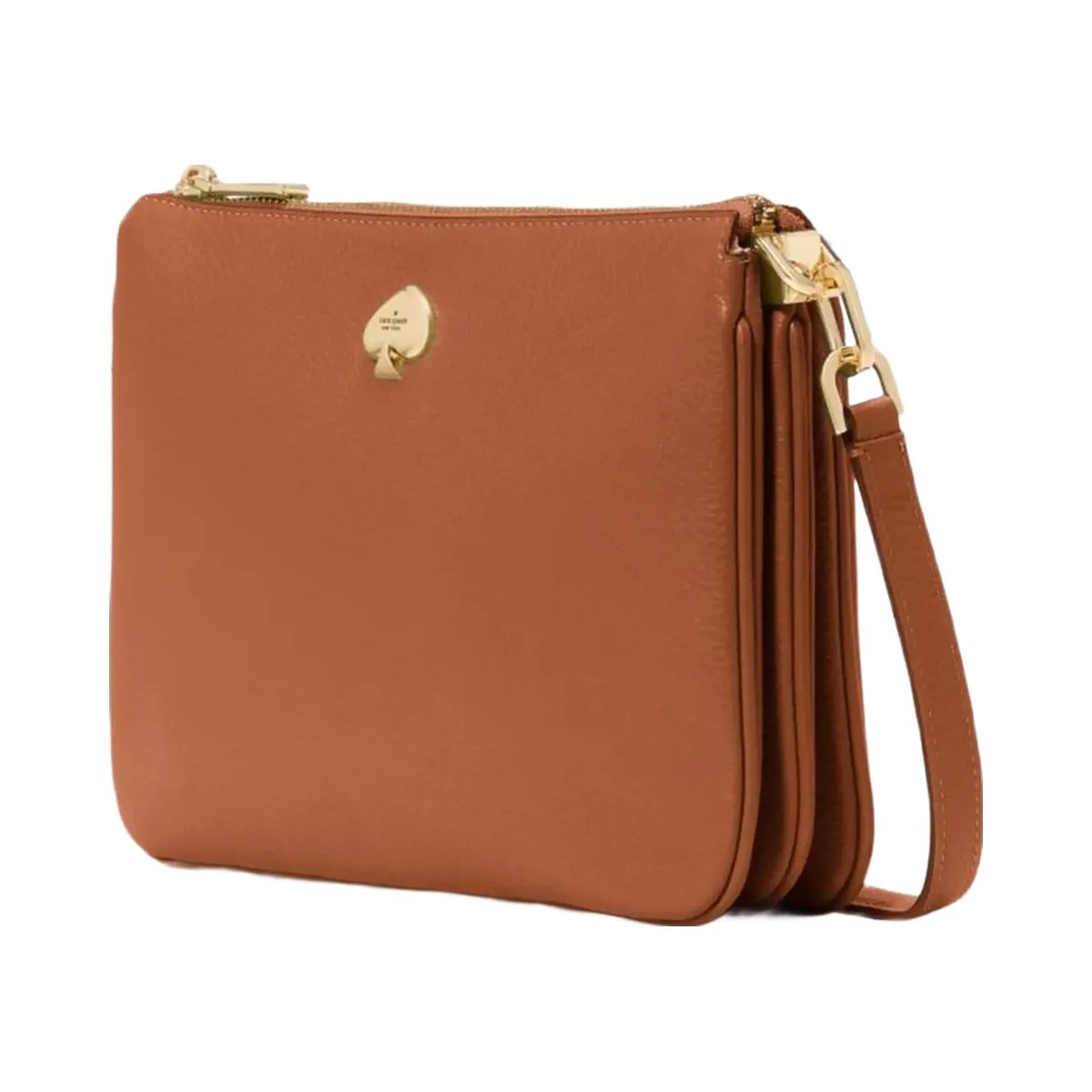 Kate Spade Kayla Small Triple Compartment Crossbody Warm Gingerbread - HypeFly India View 3