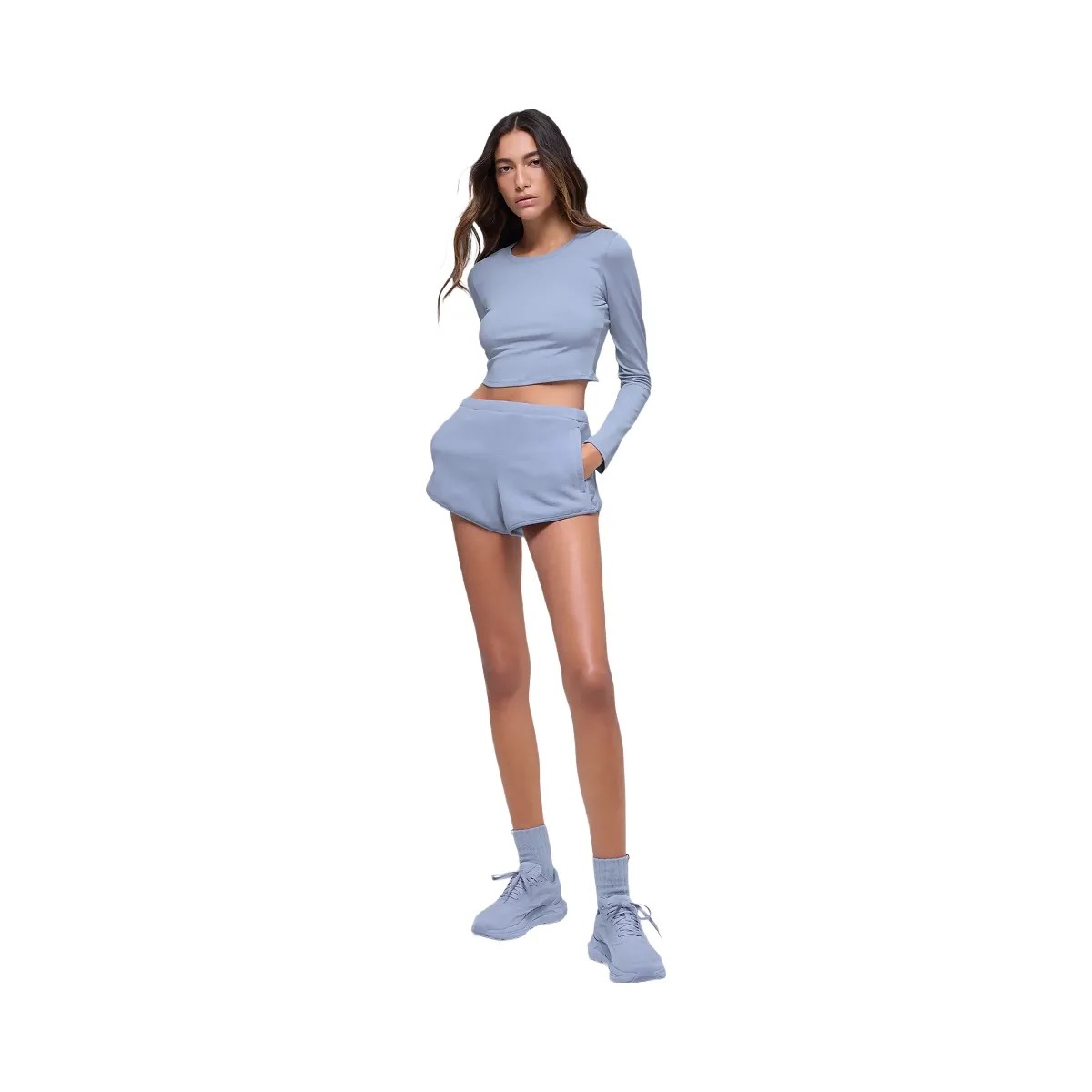 Alo Women's Polar Fleece Retreat Short - Winter Frost - HypeFly India View 6
