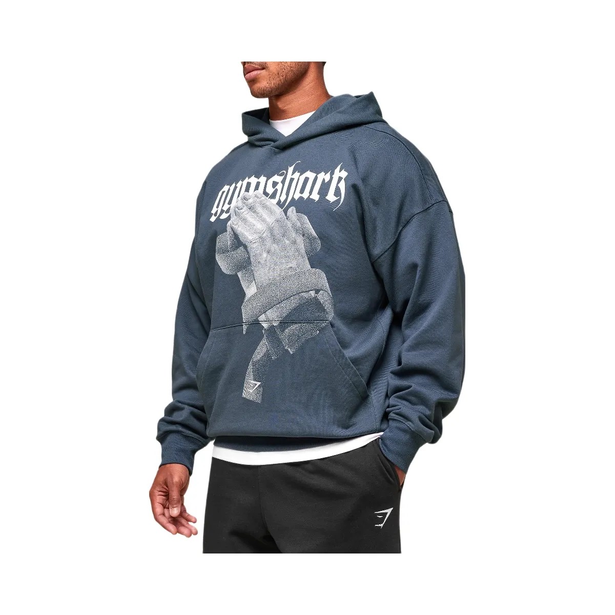 Gymshark Prayer Hands Hoodie - Titanium Blue - HypeFly India View 4