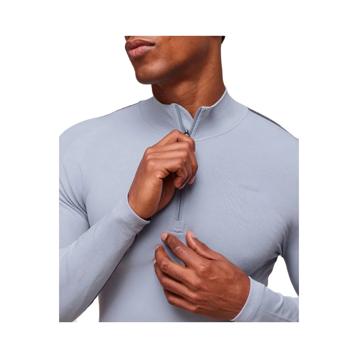 Gymshark everywear Warp Knit 1/4 Zip - Pale Blue - HypeFly India View 5