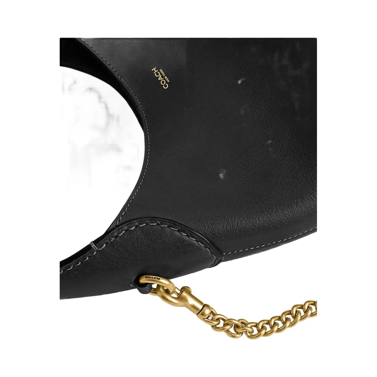 Coach Brooklyn Shoulder Bag 23 Natural Grain Leather-Brass-Black - HypeFly India View 3