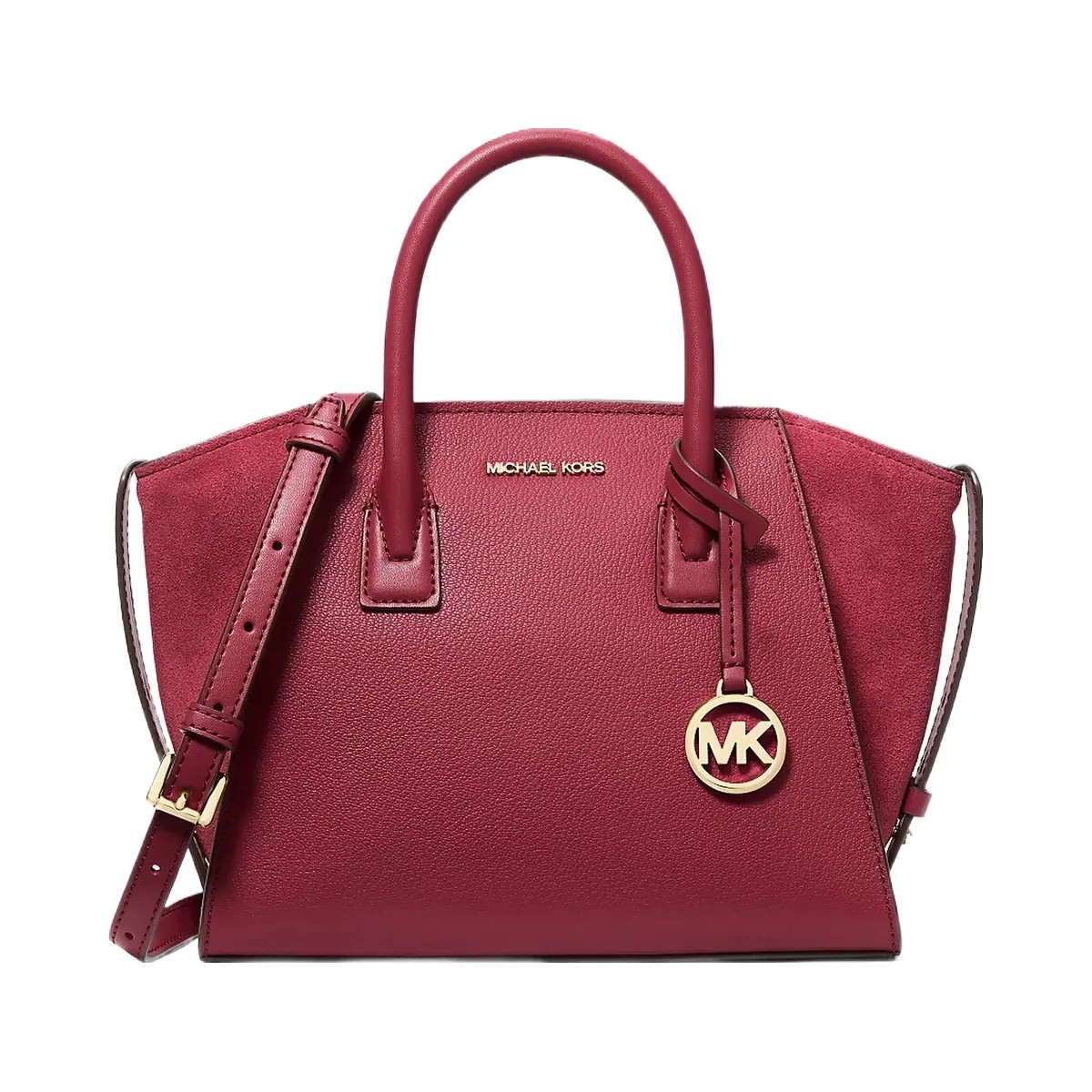 Michael Kors Avril Small Pebbled Leather Satchel Cherry - HypeFly India View 1