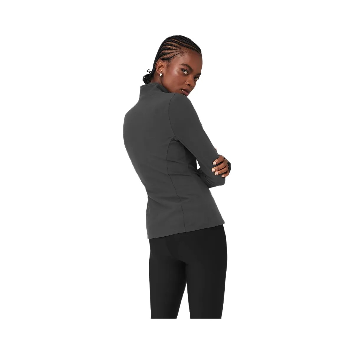 Alo Women's Alosoft 1/2 Zip Rapid Pullover - Anthracite - HypeFly India View 2
