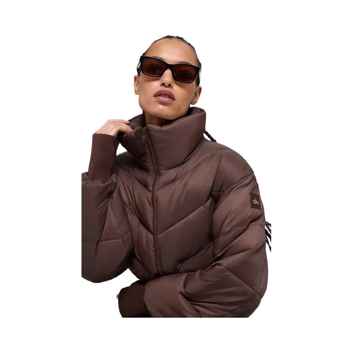Alo Women's Cropped Atmosphere Puffer - Brownstone - HypeFly India View 2