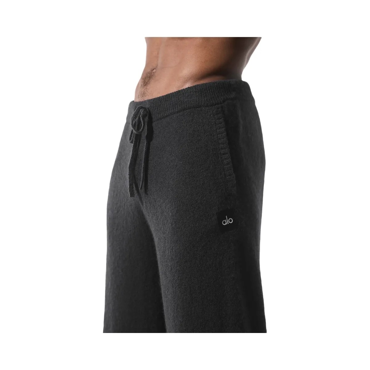 Alo Men's Wool Cashmere New Class Sweatpant - Black - HypeFly India View 2