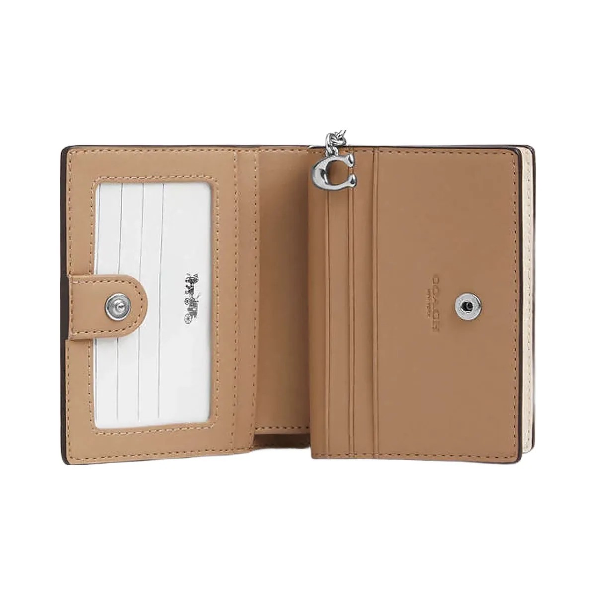 Coach Snap Wallet In Signature Canvas Signature Canvas-Sv-White-Chalk - HypeFly India View 1