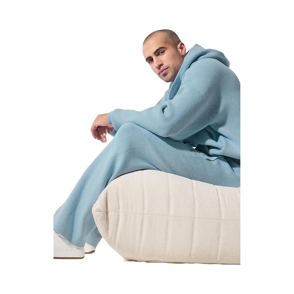 Alo Men's Scholar Hooded Sweater - Celestial Blue Heather - HypeFly India View 2