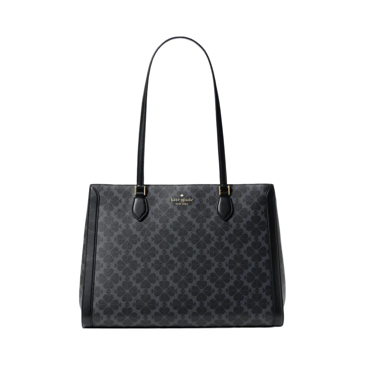 Kate Spade Signature Spade Flower East West Large Laptop Tote Black - HypeFly India View 1