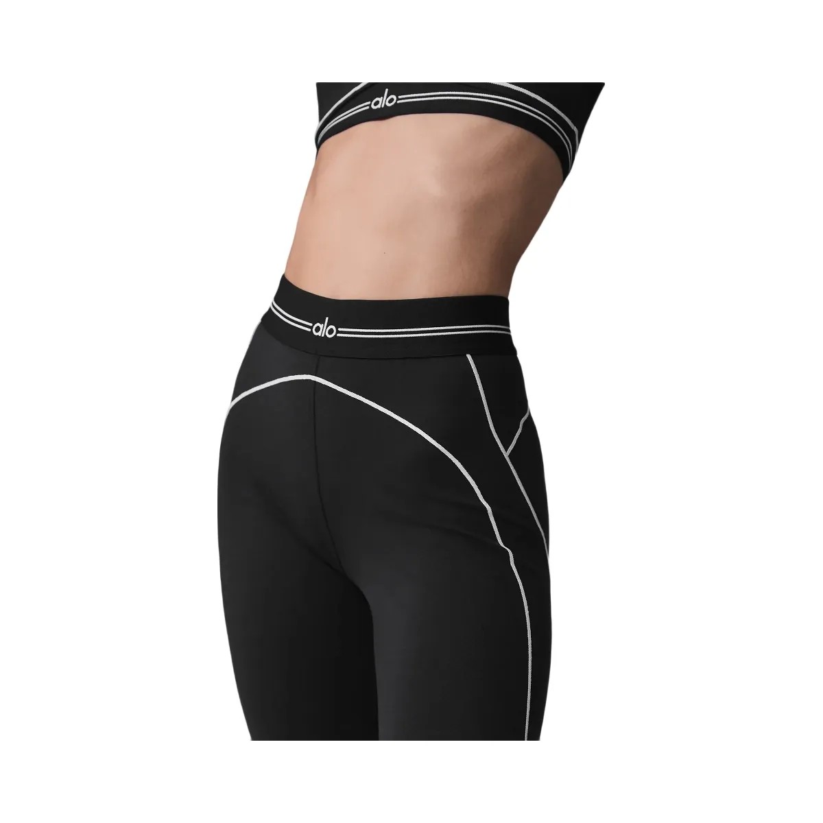 Alo Women's Airbrush High-Waist Heart Throb Legging - Black/White - HypeFly India View 2