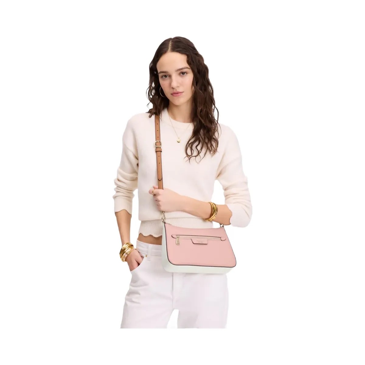 Kate Spade Hudson Colorblocked Convertible Crossbody Rose Smoke Multi - HypeFly India View 3
